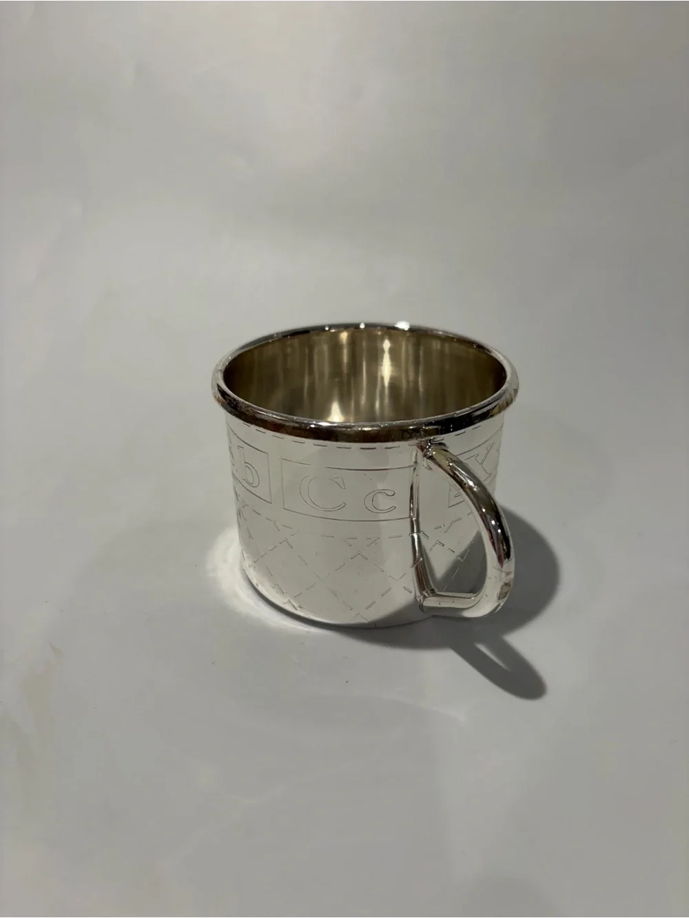 Ralph Lauren Silver Baby Cup Alphabet New Baby Nursery Baby Shower Gift
